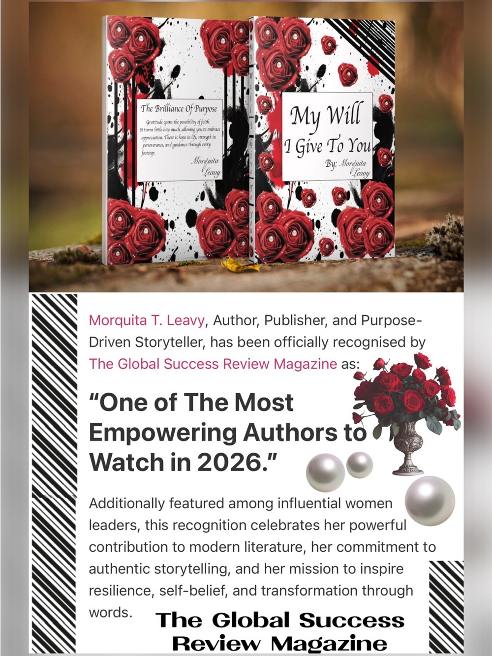 My Will I Give To You - Floral Red & Black Hardcover